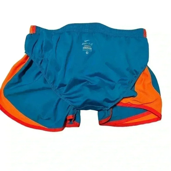 WOMEN’S NIKE DRI FIT TEMPO ATHLETIC SHORTS•SIZE MEDIUM•AQUA BLUE /ORANGE• - Picture 6 of 7